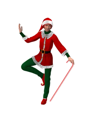 Festive Elf Costume Pose