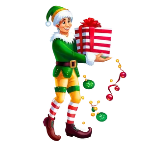 Festive Elf With Gifts PNG 35 PNG