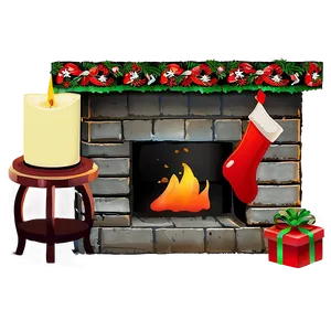 Festive Family Christmas Fireplace PNG 62 PNG