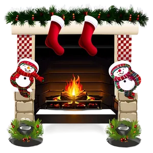 Festive Fireplace And Christmas Stockings Png 76 PNG image