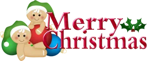 Festive Gingerbread Merry Christmas PNG image