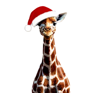 Festive Giraffe With Hat PNG Pyh