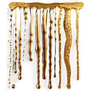 Festive Gold Glitter Drip PNG Paw77 PNG