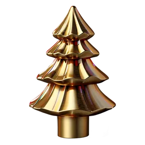 Festive Gold Tabletop Christmas Tree PNG 06282024