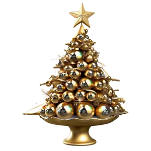 Festive Gold Tabletop Christmas Tree PNG Bqn87 PNG