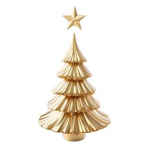 Festive Gold Tabletop Christmas Tree PNG Ibr7 PNG