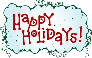 Festive Happy Holidays Greeting PNG image