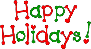 Festive Happy Holidays Greeting PNG image