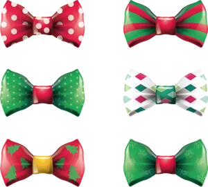 Festive Holiday Bow Ties Collection PNG image