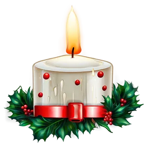 Festive Holiday Candle PNG 68