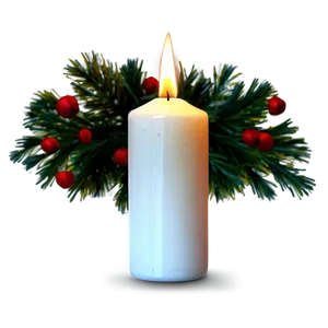 Festive Holiday Candle PNG Rof7