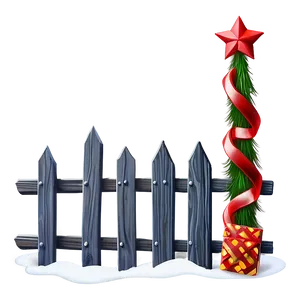 Festive Holiday Decorated Fence PNG Lgm9 PNG
