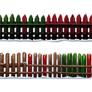 Festive Holiday Decorated Fence PNG Obm PNG