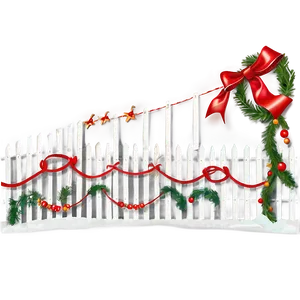 Festive Holiday Decorated Fence PNG Rri85 PNG