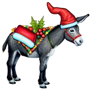 Festive Holiday Donkey PNG Att44 PNG