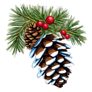 Festive Holiday Pinecone PNG Aks PNG