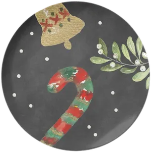 Festive Holiday Plate Design PNG image
