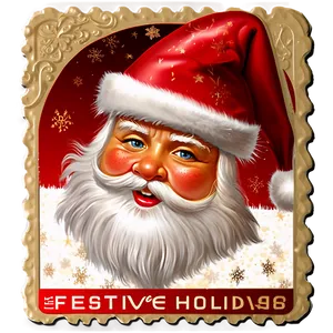 Festive Holiday Postage Stamp Png 06122024 PNG image