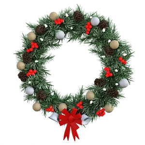 Festive Holiday Wreath PNG image