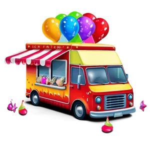 Festive Ice Cream Truck Decor Png Pga PNG image