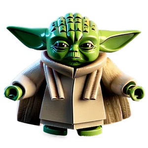 Festive Lego Yoda Arrangement PNG 06282024