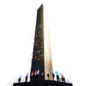Festive Lights On Washington Monument PNG Gwm88 PNG