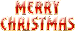 Festive Merry Christmas Text PNG image