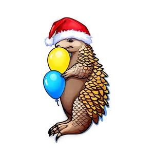 Festive Pangolin Celebration PNG 06212024