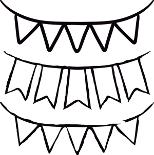 Festive Pennant Banners Vector PNG