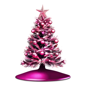 Festive Pink Christmas Tree PNG Ldc