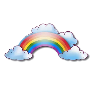 Festive Rainbow With Clouds PNG Qtq36 PNG