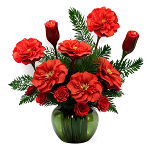 Festive Red Flowers Arrangement PNG Ixw80 PNG