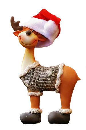 Festive Reindeer Figurine.png PNG image