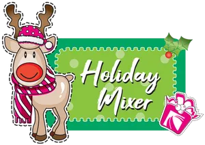 Festive Reindeer Holiday Mixer Graphic PNG image