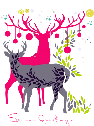 Festive Reindeer Season Greetings PNG image