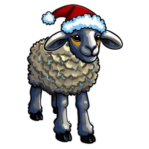 Festive Sheep PNG Sad93