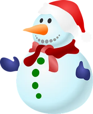 Festive Snowman Cartoon PNG image