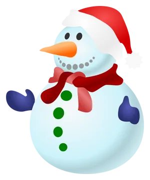 Festive Snowman Illustration PNG