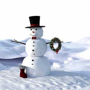 Festive Snowman Night Scene PNG image