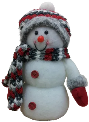 Festive Snowman Plush Toy PNG image