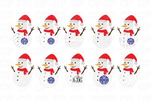 Festive_ Snowmen_ Pattern_ Clipart PNG