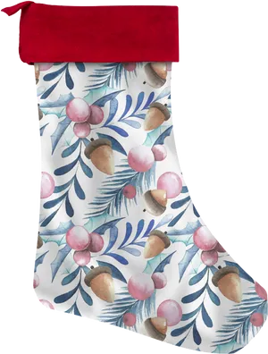 Festive Stocking Watercolor Pattern PNG