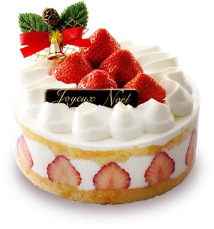 Festive Strawberry Christmas Cake