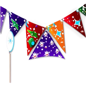 Festive Triangle Banner Graphics Png 06272024 PNG image