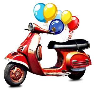 Festive Vespa With Balloons Png 06252024 PNG image