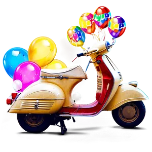 Festive Vespa With Balloons Png 48 PNG image