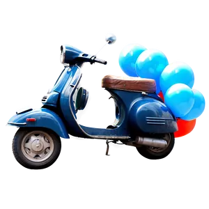 Festive Vespa With Balloons Png Ioe96 PNG image