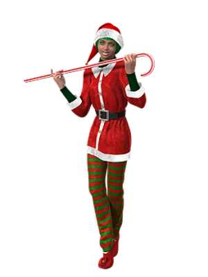 Festive Womanin Santa Costume