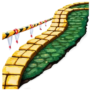 Festive Yellow Brick Road Decoration PNG 06262024