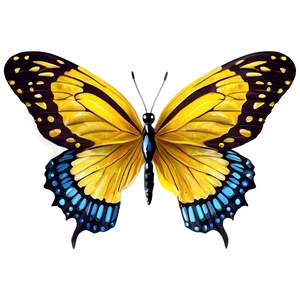 Festive Yellow Butterfly PNG 99